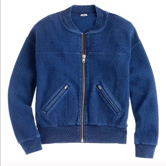 J. Crew Jackets & Blazers - J Crew quilted indigo bomber x-small
